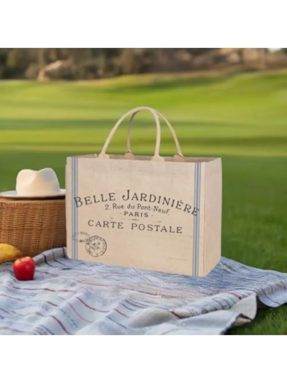 Stylish Jute Market Tote Bag with Handles - Eco-Friendly, Versatile & Durable